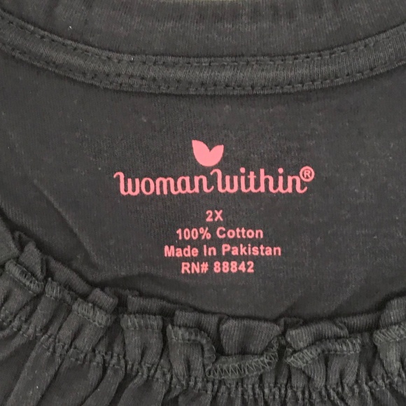 WOMAN WITHIN 100% Cotton Short Sleeve Tunic Blue New Women’s Plus Size 2X - Picture 6 of 6